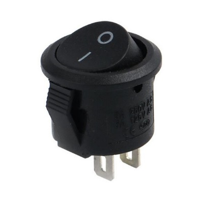 Interruttore da Pannello Rotondo 0/1 Nero 15mm